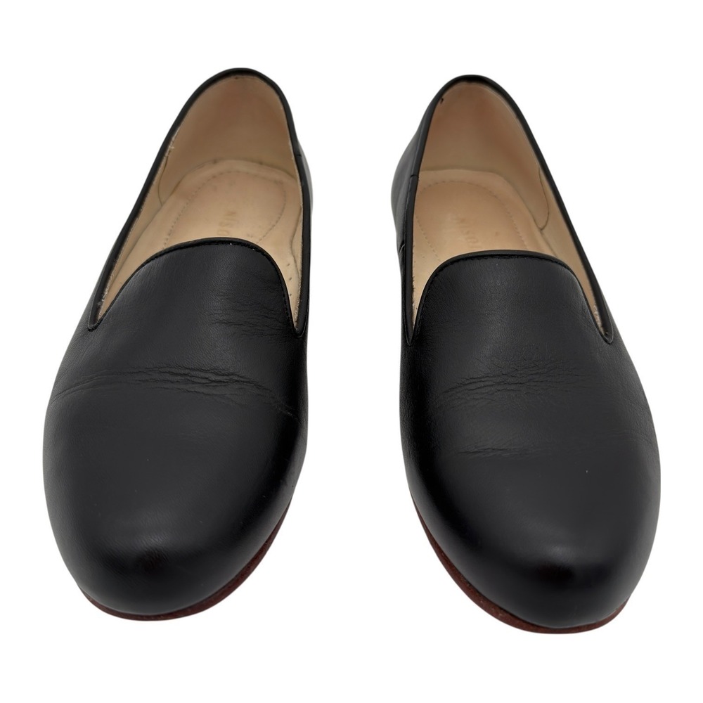 Nisolo Black Leather Smoking Slipper Loafers Flats Women's Size 7 - Picture 4 of 6